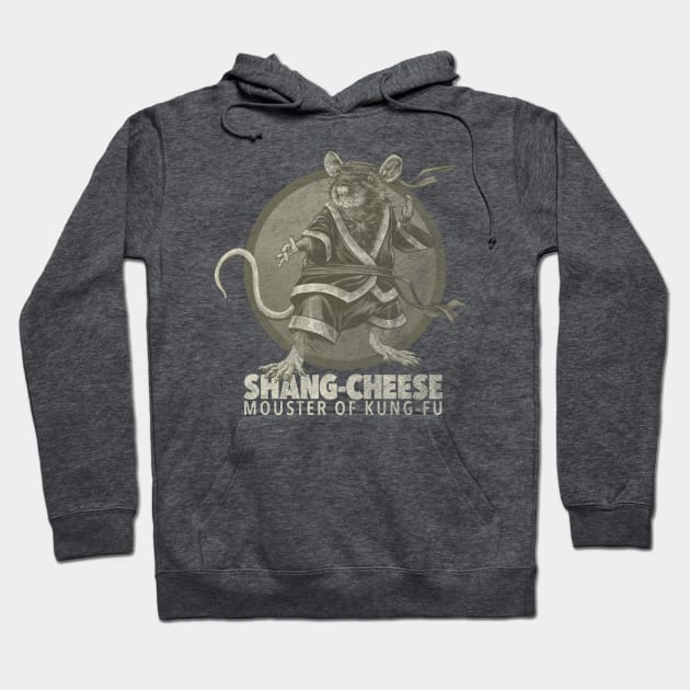 Shang-Cheese Mouster of Kung-Fu - mono Hoodie by ThirteenthFloor